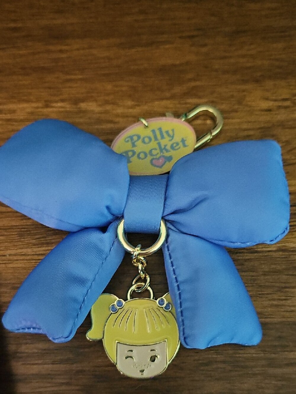 Polly Pocket Blue Bow Charm Keychain